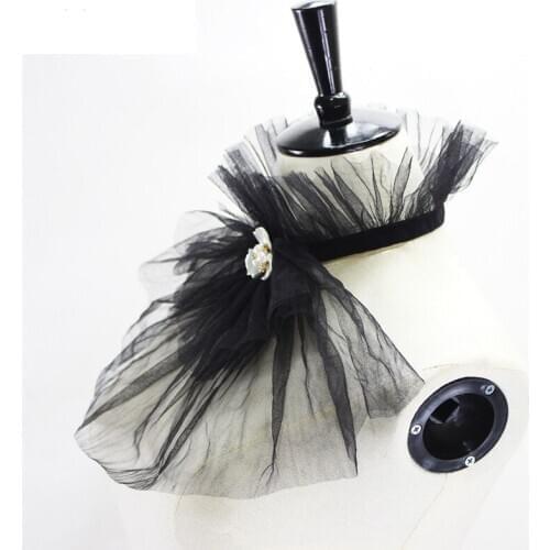 Vintage Mesh Layers Collar Victorian Ruffles Collars Detachable Gothic Ruffled Collar