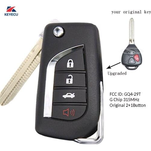 KEYECU Replacement Upgraded Flip Remote Key Fob 2+1 Button for Toyota Venza Matrix 2009-2016 GQ4-29T +G