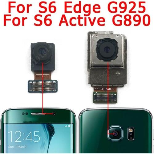 Original For Samsung Galaxy S6 Edge G925F S6 Active G890 Front Rear View Back Camera Frontal Main Camera Module Flex Spare Parts