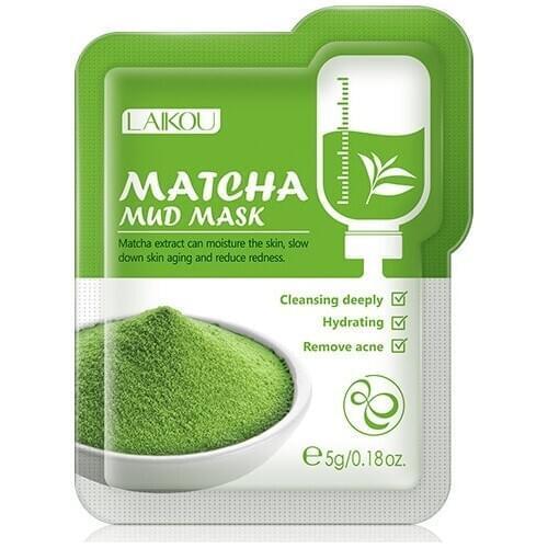 1 Pcs Matcha Mud Mask Moisturizing Face Facial Mask 1Pcs Fresh Anti-Acne Plant Extract Oil Control Hydrating Mask for Face Women