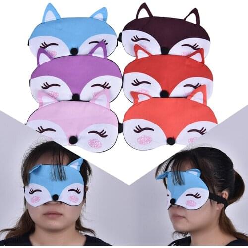 1PC Sleep Eye Mask Eyeshade Cotton Fox Eyepatch Sleeping Mask Cute Eye Cover Travel Rest Eye Band Sleeping Aid Eye Blindfolds