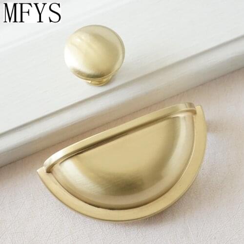 3" Gold Cup Pull Drawer Pulls Handle Dresser Knobs Handles Shell Bin Bowl Kitchen Cabinet Handle Door Knob Pulls Brushed 76mm