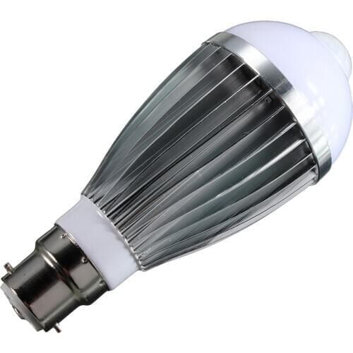 85-265V PIR Infrared Sensor Light Bulb B22 9W 5730 SMD Auto Smart Motion Body LED Light Lamp Bulb Pure White