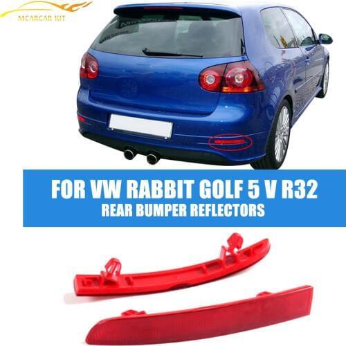 ABS Auto Car Rear Bumper Reflectors Stripe Light Lamp Left Right Red For Volkswagen VW Golf 5 V MK5 R32 Only 2006-2009 2PCS/Set