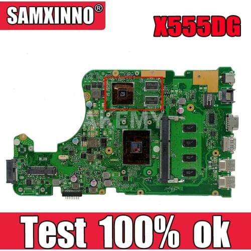 Akemy X555DG motherboard For Asus X555DG A555DG X555YI laptop motherboard 4GB Test work 100% Free HDD board