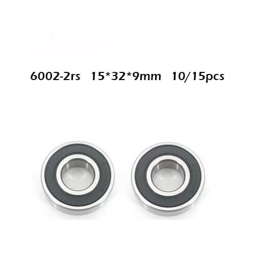Free shipping 10/15pcs/lot 6002 RS, 6002-2RS Shielding Ball Bearing Bicycle bearing axis Flower drum bearing 15*32*9mm