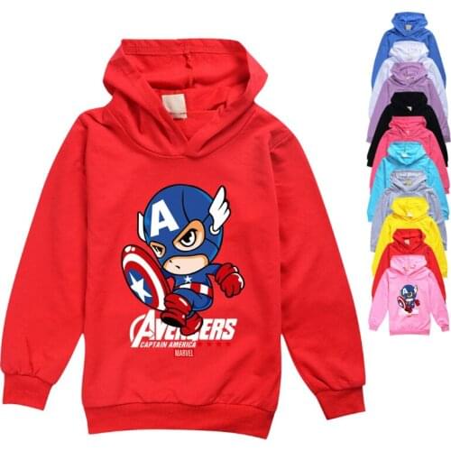 Cute Captain American Baby Cartoon Hoodies Clothes Child Fashion Hoodie Baby Boy Girl Spring and Autumn New Kids Jacket Sweater