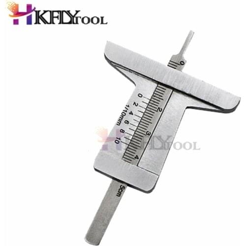 Stainless Steel taper 0-50mm Tyre Tire Veins Tread Depth Gauge Caliper Tire Gauge Pie De Rey Paquimetro Measuring Tools