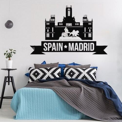 City Wall Sticker National customs Spain Madrid Big Mural Wall Art World Decal Bedroom livingroom Decor Baby Room Poster Y180