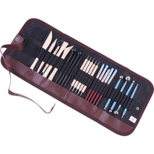 Sculpting Tools Clay Sculpture Ceramic Pottery Modelling Craft Hobby Supplies Carving Trimming Tool Kit 24pcs/set