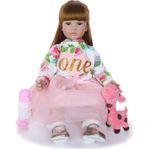 24inch 60cm Reborn Baby Doll Toys for Girl Soft Silicone Doll Princess Toddler Alive Babies Child Birthday Gift Play House Toy