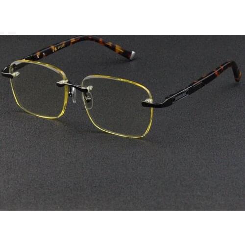 Fashion Rimless Glass Sunglasses Clear len Man Woman Natural Crystal Stone Sun Glasses Acetate Vintage Frame Goggles Top Quality