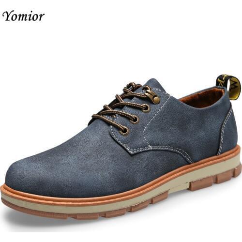 Yomior Mens Shoes England Autumn Winter Warm Cow Suede Casual Mens Oxfords Outdoor Man Platform Desert Formal Creepes Shoes