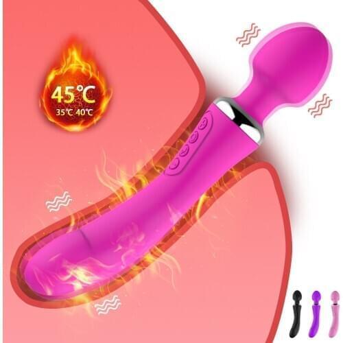 Heating Vibrator AV Wand Massager Vibrator Waterproof Soft Dildo Vibrator G Spot Clitoris Stimulator Adult Sex Toys for Woman