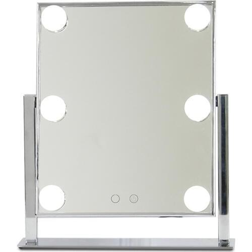 Desktop Folding Square 6 LED Frosted Bulbs Makeup Mirror with Light HD Fill Light European Princess Mirror Light Table Lamp