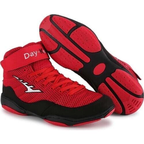 Professional Wrestling Shoes Rubber Outsole Breathable Boxing Wrestling Boots Training Fighting Combat Sneakers Plus Size