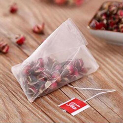 Empty Pyramid Nylon Teabags With String Seal Filter Herb Loose Soup Seasoning Filter Bag Tea Infuser Strainer Teabags 50pcs/lot