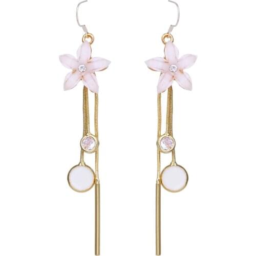 Bettyue Cute Flower Shape Tassel Earring For Girls New Arrival Delicate Decoration With Cubic Zircon In Party Gorgeous Jewelry