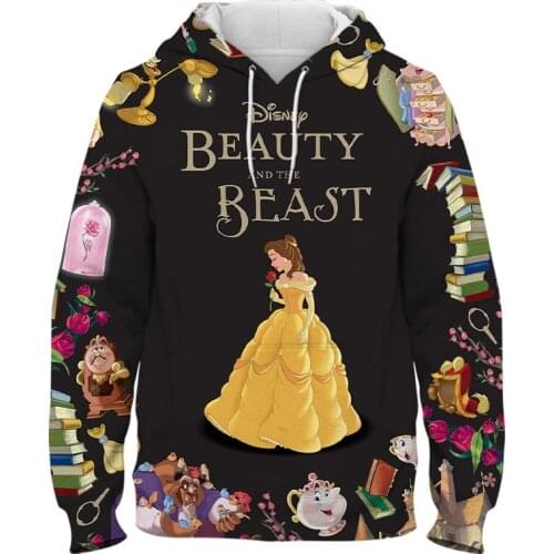 Movie Beauty and the Beast 3D Print Hoodies Cool Sweatshirts Men Women Children Fashion Long Sleeve Pullover Hoody Coat