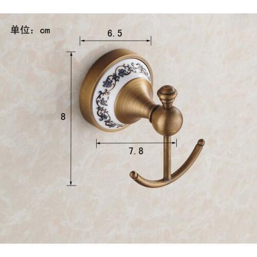 Vidric Robe Hooks European Style Antique Bronze Ceramic Robe Hook Wall Mounted Clothes Hook Coat Hook Bathroom Accessori
