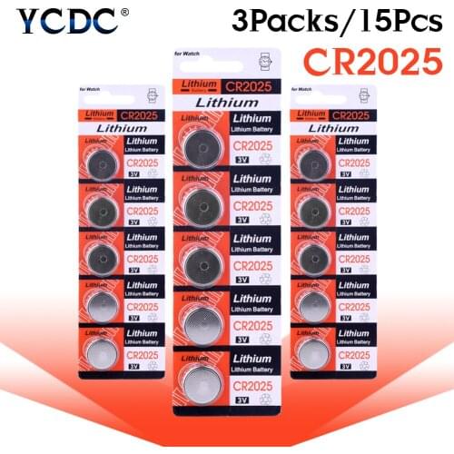 YCDC 15x 3V Lithium Button Coin Cell Battery 2025 CR2025 BR2025 DL2025 KCR2025 L12 Disposable Batteries for Watch Remote