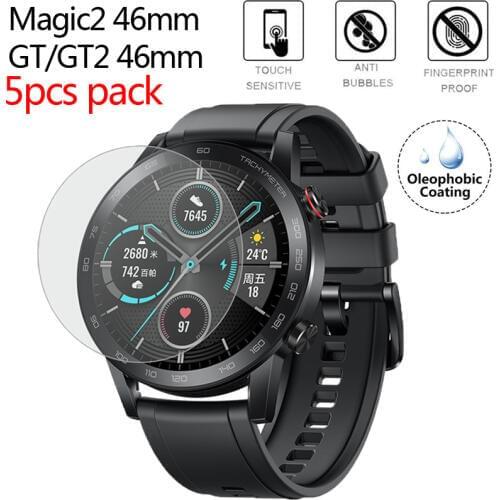 5PCS For Huawei Watch GT2 46MM/GS Pro/GT 2E /Honor magic2 46mm Tempered Glass Screen Protector 9H 2.5D Premium Protective Film