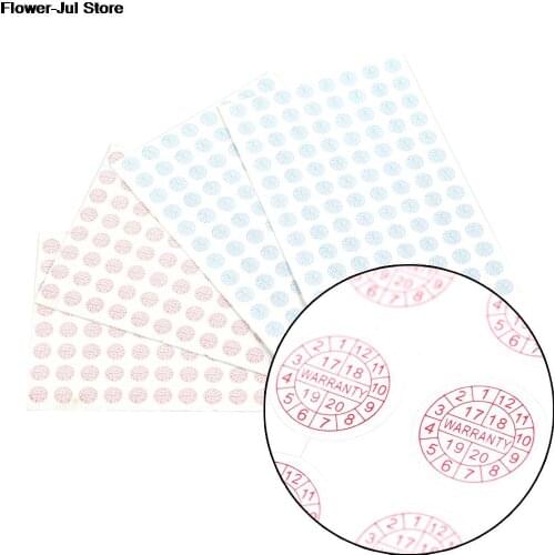 208pcs Warranty Sticker Security Seal Sticker 2018 2019 2020 Year Round Size 10*10mm Red Blue Color Fragile Label