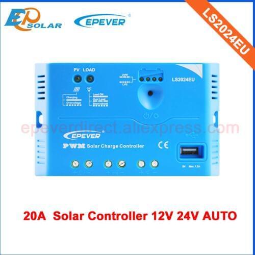 20A 24V PWM regulator LS2024EU with USB terminal output charge mobile phone Solar small panels home sysyem controller