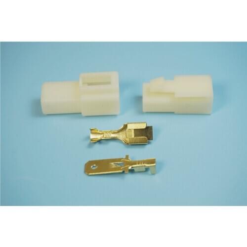 40 Sets 6.3 mm 1 Pole Electrical Vehicle Car Automobile Motorcycle Power connector (Male+Female+Terminal) Rated 12 A 250V