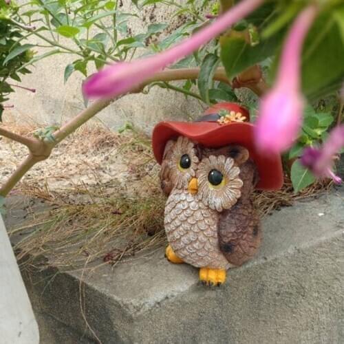 American Country Resin Cute Owl Garden Decoration Animals Outdoor Succulent Villa Simulation Lawn Miniature Figurines Ornaments