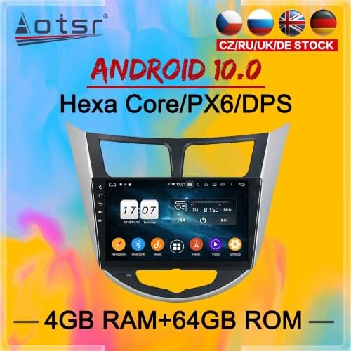 2 Din IPS Android 10 DSP Car Multimedia Player For Hyundai Solaris accent Verna 2011- 2016 GPS Navi Audio Radio stereo head unit