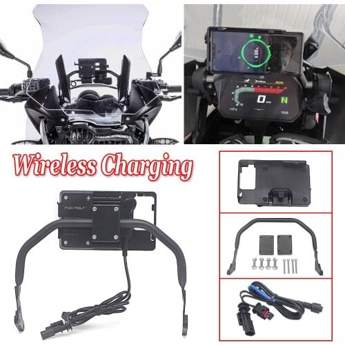 NEW For BMW R1250GS ADV R1200GS LC ADV R 1200 GS Motorcycle Wireless Charger Mobile Phone Holder Stand USB Navigation Bracket