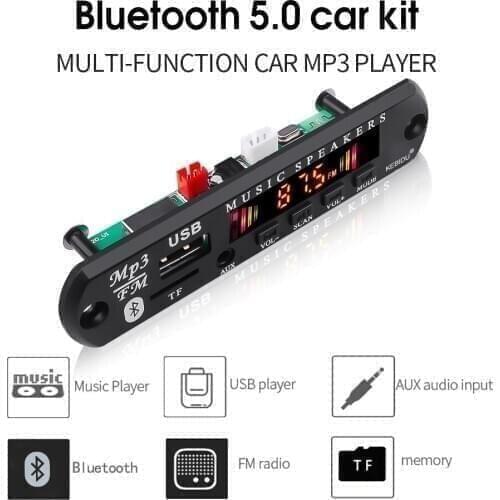 Wireless Bluetooth 5V 12V MP3 WMA Decoder Board Audio Module USB TF Radio FM AUX For Car Accessories For Car Radio MP3 Speaker