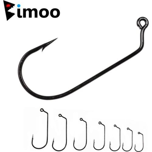 Bimoo 100PCS Thicked 60 Degree Jig Hook High Carbon Steel Big Size Soft Worm Hooks For Seawater Freshwater Fishing Wholesale