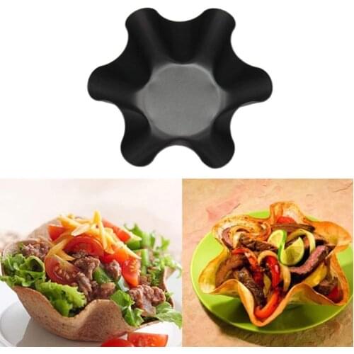 Hot Large Non-Stick Fluted Tortilla Shell Pans Taco Salad Bowl Makers, Non-Stick Carbon Steel, Set Of 4 Tostada Bakers