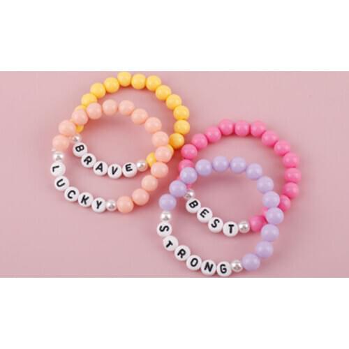 Makersland Alphabet Beads Bracelet Cute Jewellery Accessories Multicolour Children Friendship Bracelet Kids Princess Lucky Gift