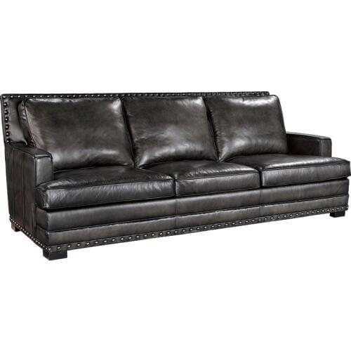 Real leather down sofa all black color cool WA801