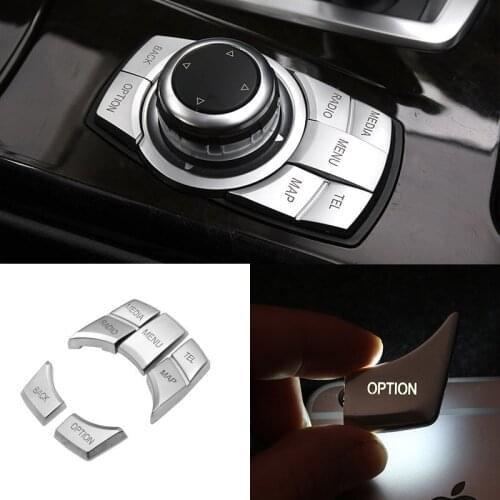 For BMW 5 series F10 F18 525 528 2011 - 2017 Car styling Chrome Multimedia switch buttons Covers Trim Stickers Interior Decor