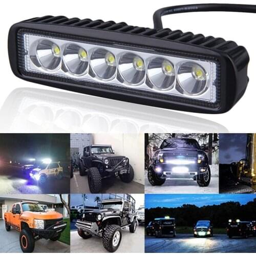 Car LED Work Light 18W DC12V Spot/Flood Beam Led Light Bar for Motorcycle Tractor Boat Off Road 1Pc Bright White Light