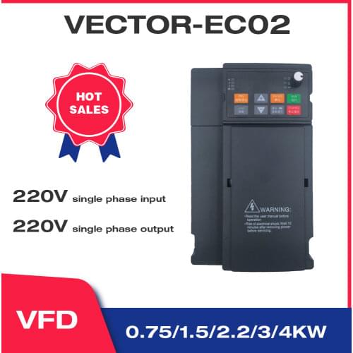 Vector Heavy-Load 220V 1.5kW/2.2KW Variable Frequency Drive 1 Phase Speed Controller Inverter Motor Angisy EC02 Serial