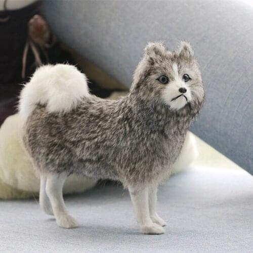 1pcs,Real Fur High Simulation Samoyed and Husky Dog ,Wedding Birthday Home Decoration,Easter Children Toys,Valentines day gift