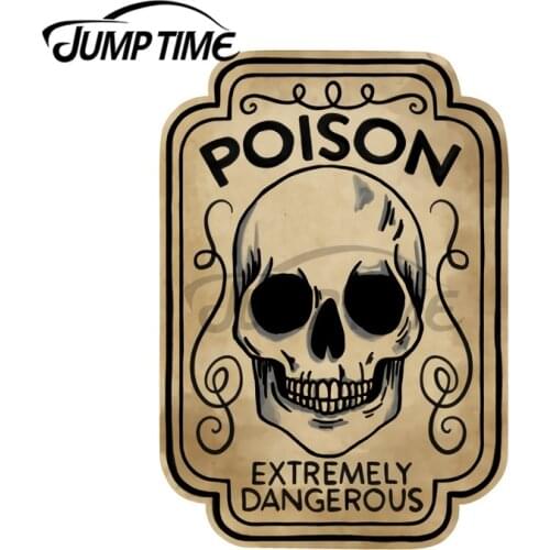 JumpTime 13 x 6.5 cm Skull Poison Potion Label Bumper Car Stickers Scratch-Proof Decal Refrigerator VAN Cartoon Car Assessoires