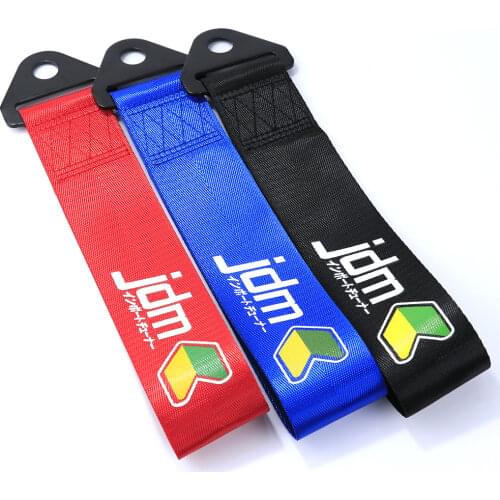 JDM Emblem High Strength Nylon Tow Strap Towing Rope Belt