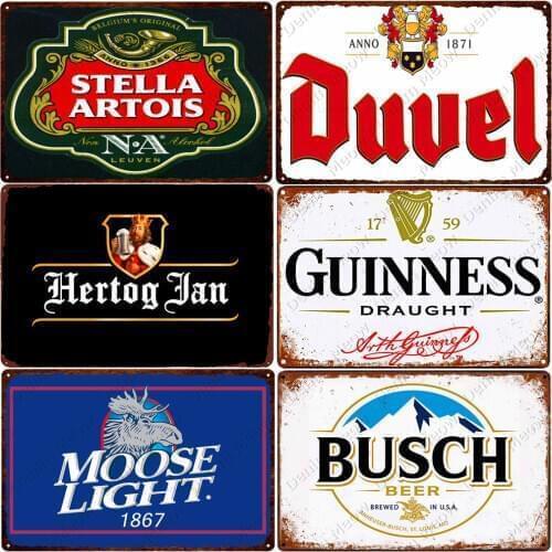 Netherlands Belgium Beer Vintage Metal Tin Sign Home Bar Club Decorative Plaque Man Cave Posters Irish Whiskey Wall Decor N380