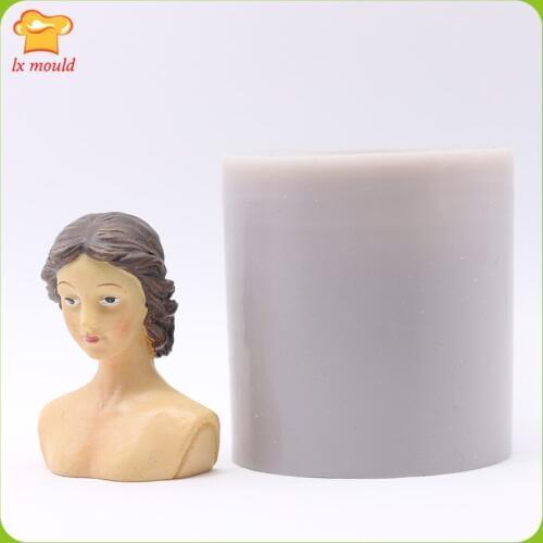 New Princess Girl head Silicone Mold Beauty Role Silicone Mold Candy Chocolate Fudge Wax Resin