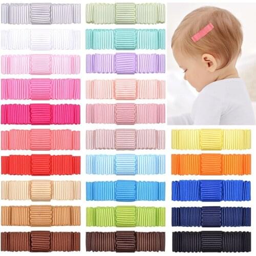 200pc/lot New 1.5inch Soild Kids Girls Grosgrain Ribbon Bowknot Toddler Hair Clips Baby Hairpins Newborn Props Hair Accessories