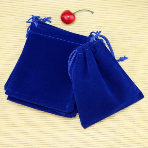 Wholesale 20pcs/Lot 7x9cm Small Royal Blue Velvet Bags Favor Wedding Jewelry Charms Packaging Bag Pouches Drawstring Gift Bags