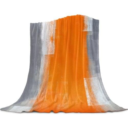 Orange Gray Abstract Texture Throw Blanket Home Decoration Sofa Blanket Warm Microfiber Blankets for Bedroom