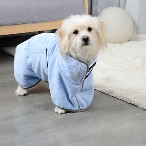 Pet Pajama With Hood Thickened Luxury Soft Cotton Hooded Bathrobe Quick Drying Super Absorbent Dog Bath Towel Soft Pet Nightwear