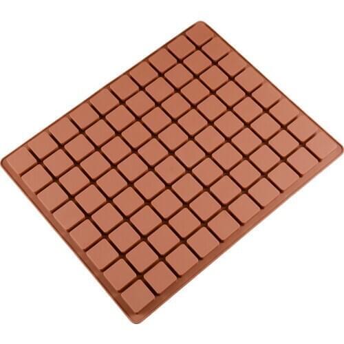 Silicone Mold 80 Grid Chocolate Mold Fondant Patisserie Candy Bar Mould Cake Mold Decoration Christmas Baking Accessories